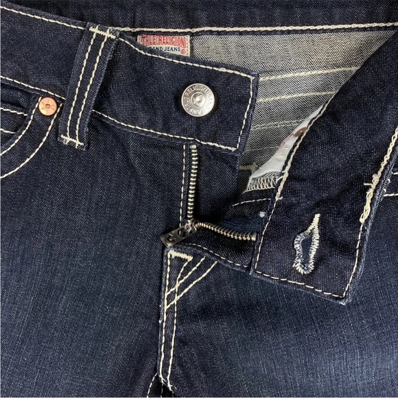 True Religion Bootcut Navy White Stitching Womens Size 29 - Picture 5 of 6